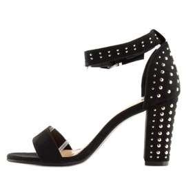 Sandalias negras negras con tacones altos negro 4