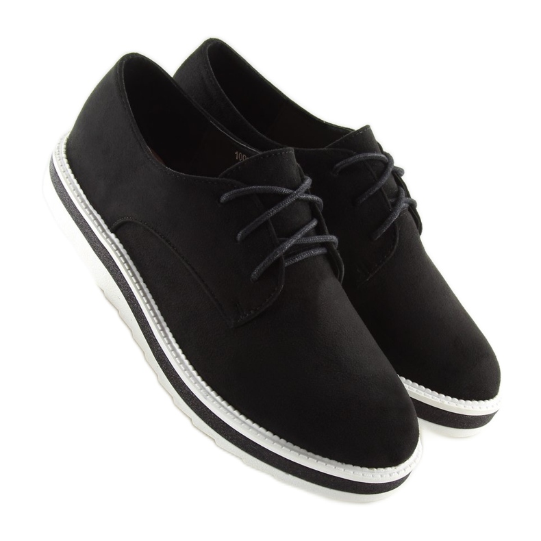 Mocasines negros cordones negros 2