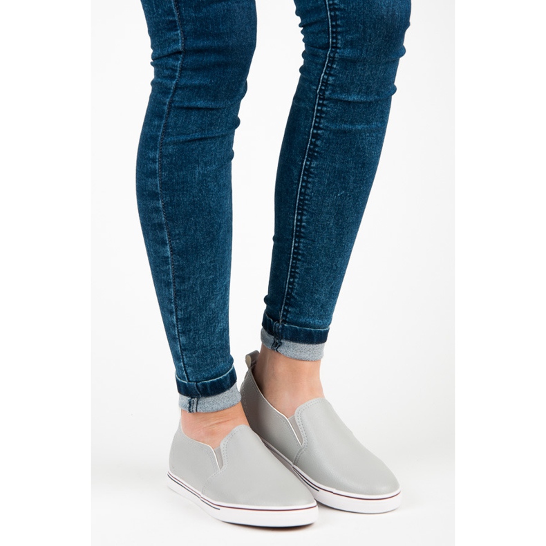 Zapatillas sin cordones gris 1