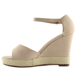 Sandalias cuña beige alpargatas beige 4