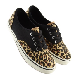 Deportivas con cordones K-75 Marrón / leopardo negro 3