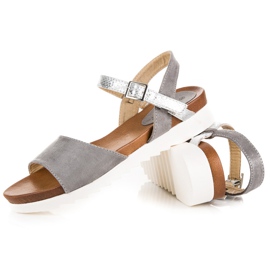 Sandalias planas vinceza ante gris 2