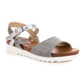 Sandalias planas vinceza ante gris 3