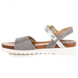 Sandalias planas vinceza ante gris 4