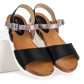 Sandalias planas vinceza ante negro 3