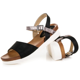 Sandalias planas vinceza ante negro 4