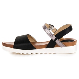 Sandalias planas vinceza ante negro 6