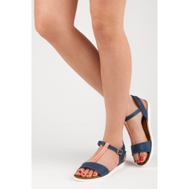 Sandalias planas VINCEZA azul 2