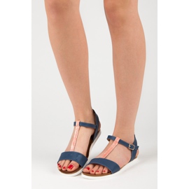 Sandalias planas VINCEZA azul 1