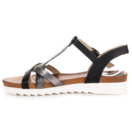 Sandalias planas con estampado VINCEZA negro 4