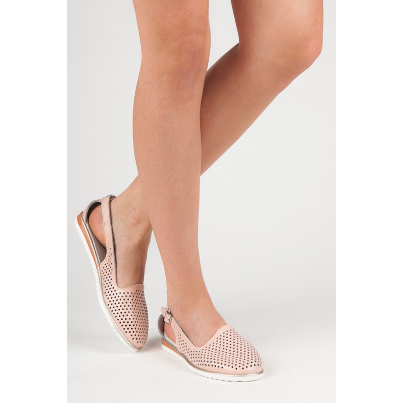 Sandalias vinceza caladas rosado 1