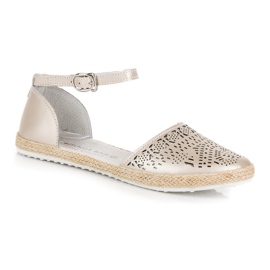 Alpargatas de piel sandalias vinceza amarillo 3