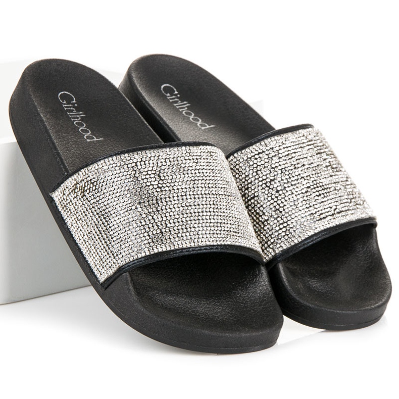 Girlhood Babuchas negras con cristales negro 1