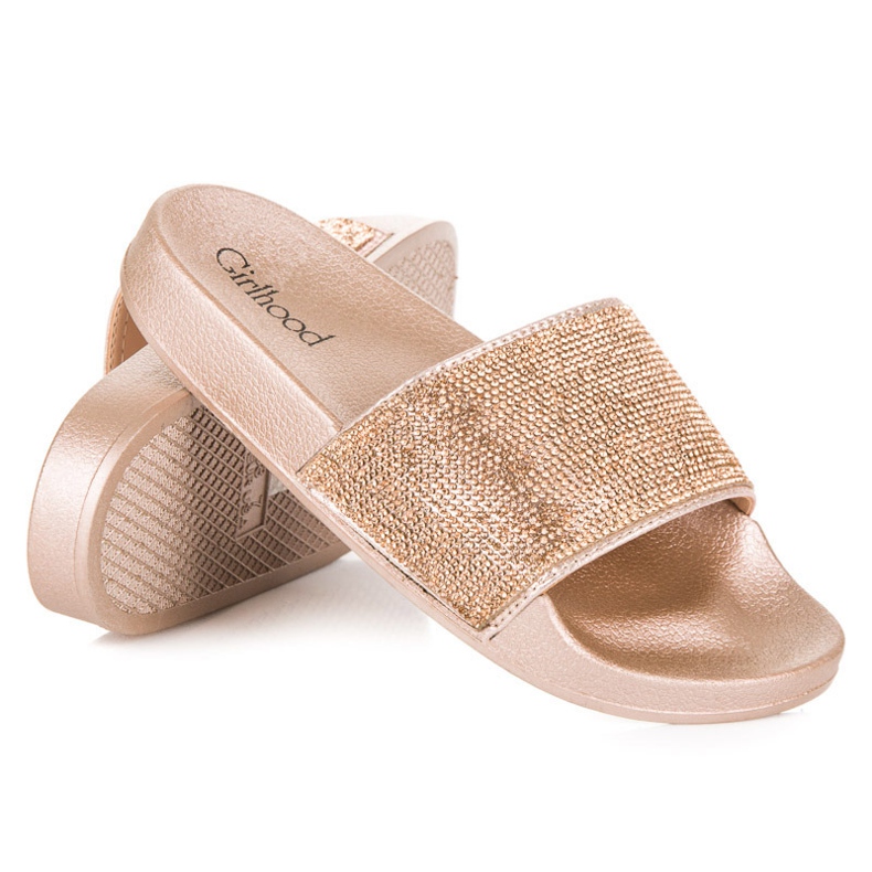 Girlhood Babuchas doradas con cristales dorado 2