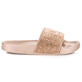 Girlhood Babuchas doradas con cristales dorado 4