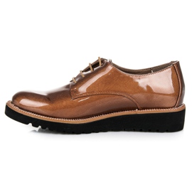 Kylie Zapatos brogue lacados marrón 3