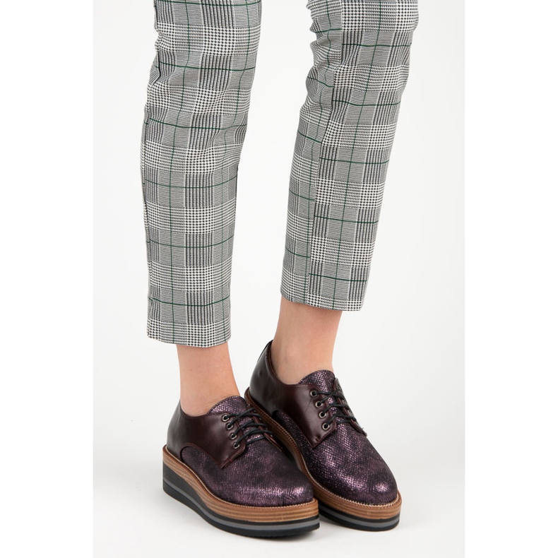 Kylie Elegantes zapatos de cuña burdeos rojo 1