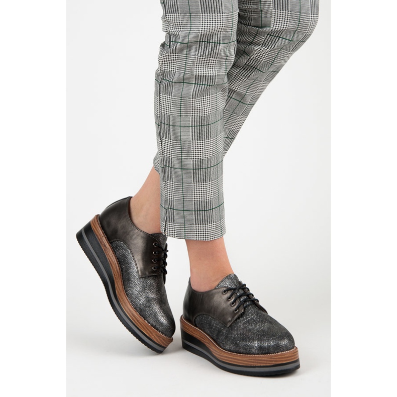 Kylie Zapatos de cuña con estilo gris 2