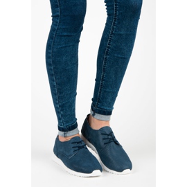 Zapatos Piel Atados VINCEZA azul 1