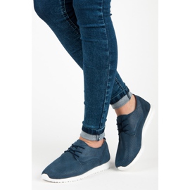 Zapatos Piel Atados VINCEZA azul 2
