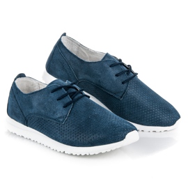 Zapatos Piel Atados VINCEZA azul 4
