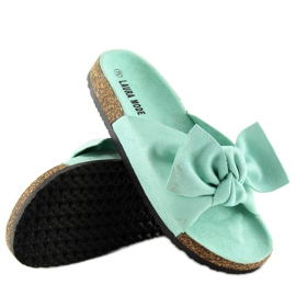 Zapatillas casa corcho menta LS-90 verde 1