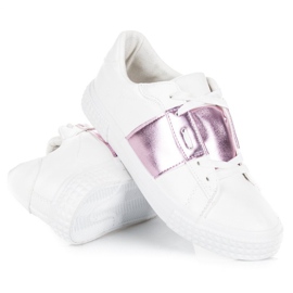 Zapatillas Moda Blancas blanco violeta 4