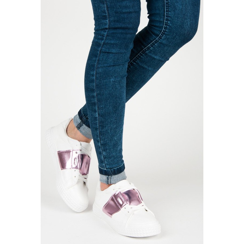 Zapatillas Moda Blancas blanco púrpura 2