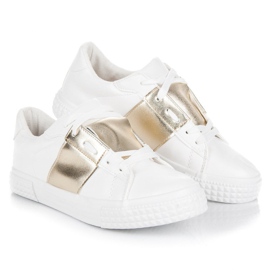 Deportivas deportivas blancas de moda blanco amarillo 3