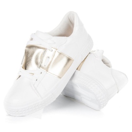 Deportivas deportivas blancas de moda blanco amarillo 4