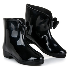 Botas de goma negras con lazo negro 3