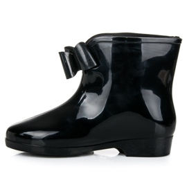 Botas de goma negras con lazo negro 1 Botas de goma negras con lazo negro 1