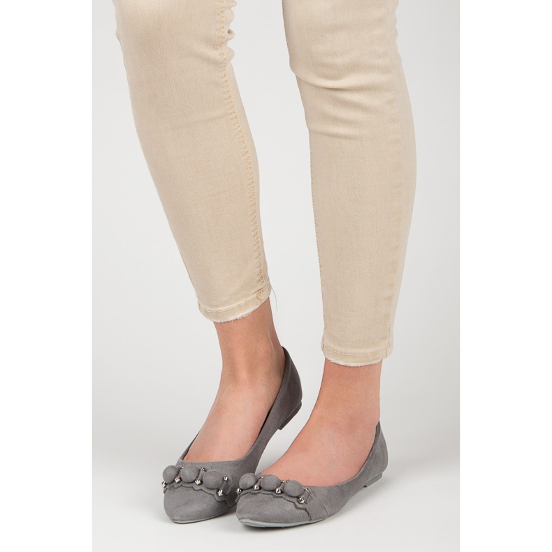 Seastar bailarinas de ante con cuello de pico gris 1 Seastar bailarinas de ante con cuello de pico gris 1