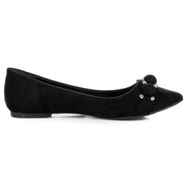 Seastar bailarinas de ante con cuello de pico negro 5