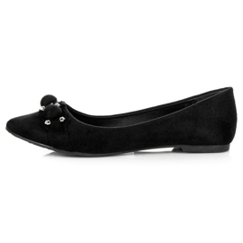 Seastar bailarinas de ante con cuello de pico negro 6