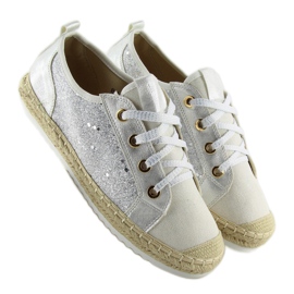 Alpargatas blancas con cordones B-140 White blanco 4