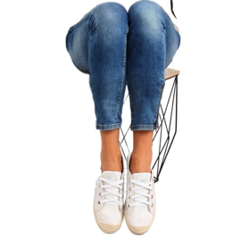 Alpargatas blancas con cordones B-140 White blanco 2