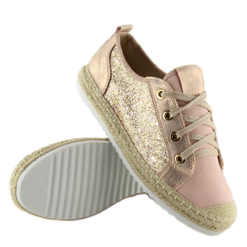 Alpargatas cordones rosas B-140 Rosa 1