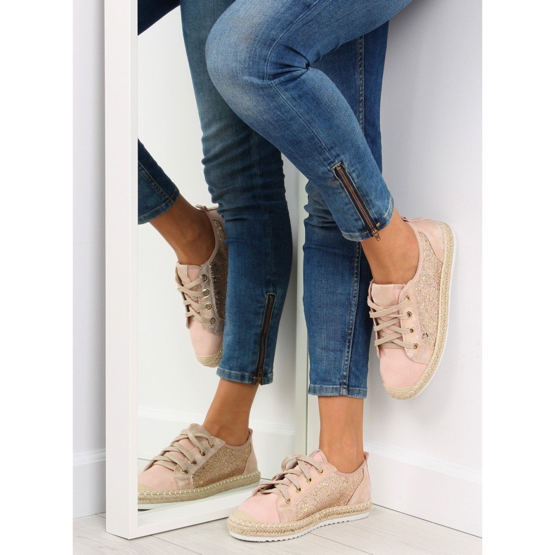 Alpargatas cordones rosas B-140 Rosa 2