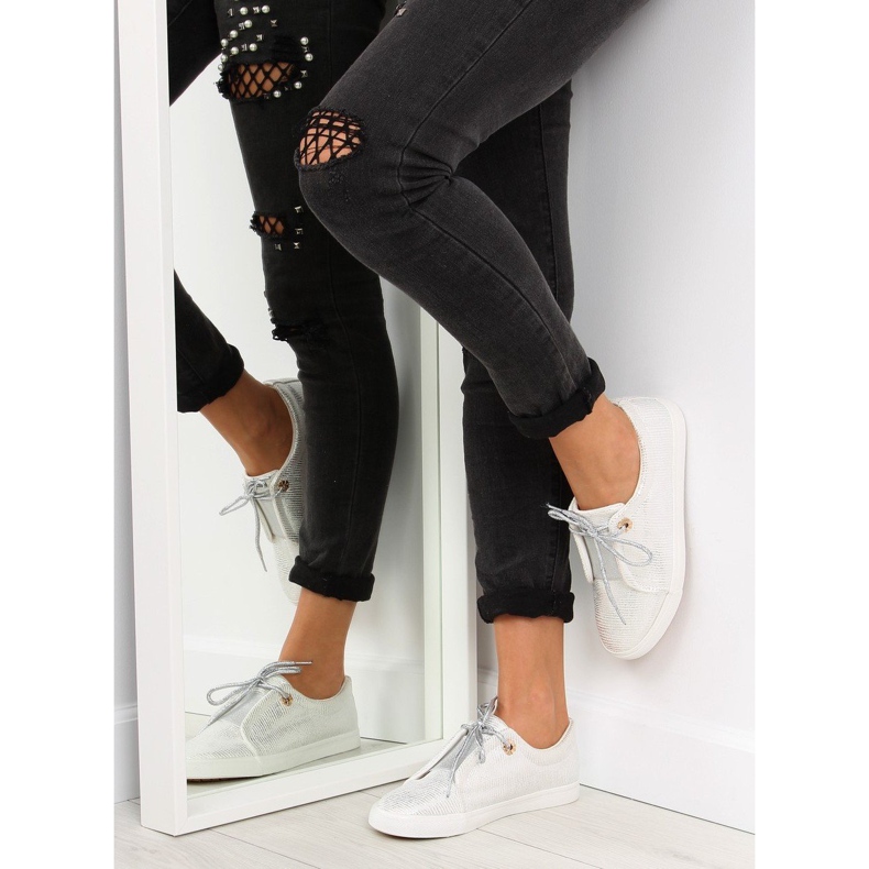 Deportivas plateadas de mujer MB102 Blanco gris 1 Deportivas plateadas de mujer MB102 Blanco gris 1