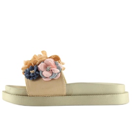 Chanclas doradas flower power AK04P oro dorado 4
