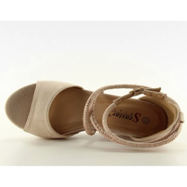 Sandalias de cuña F162 beige - 2do grado 5