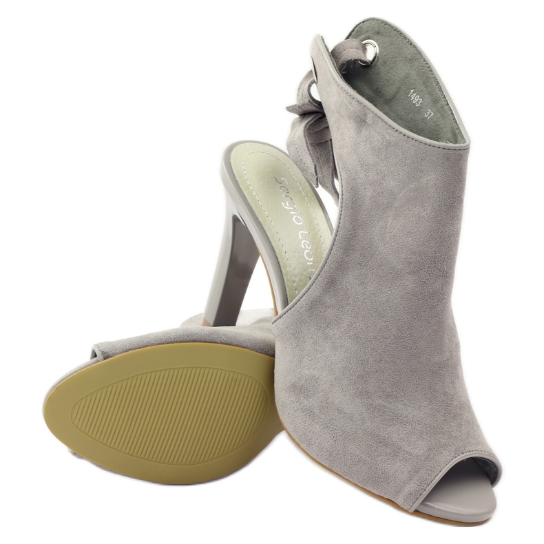 Sergio Leone 1493 sandalias anudadas de ante gris 3