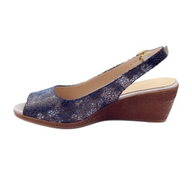 Sandalias cuña Sergio Leone 811 azul marino 2