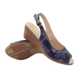 Sandalias cuña Sergio Leone 811 azul marino 3