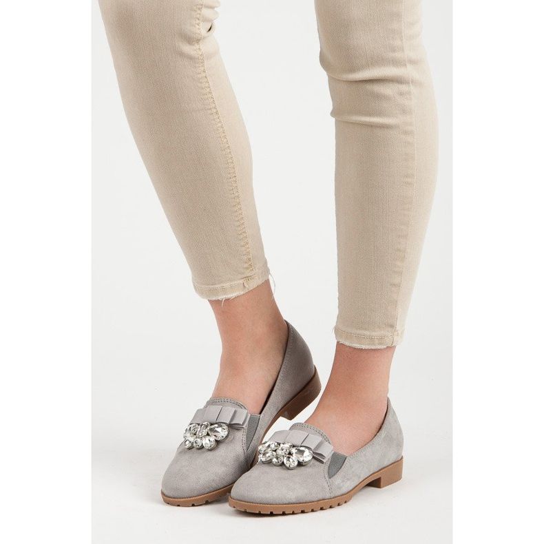 Bestelle Zapatos sin cordones con adorno gris 1