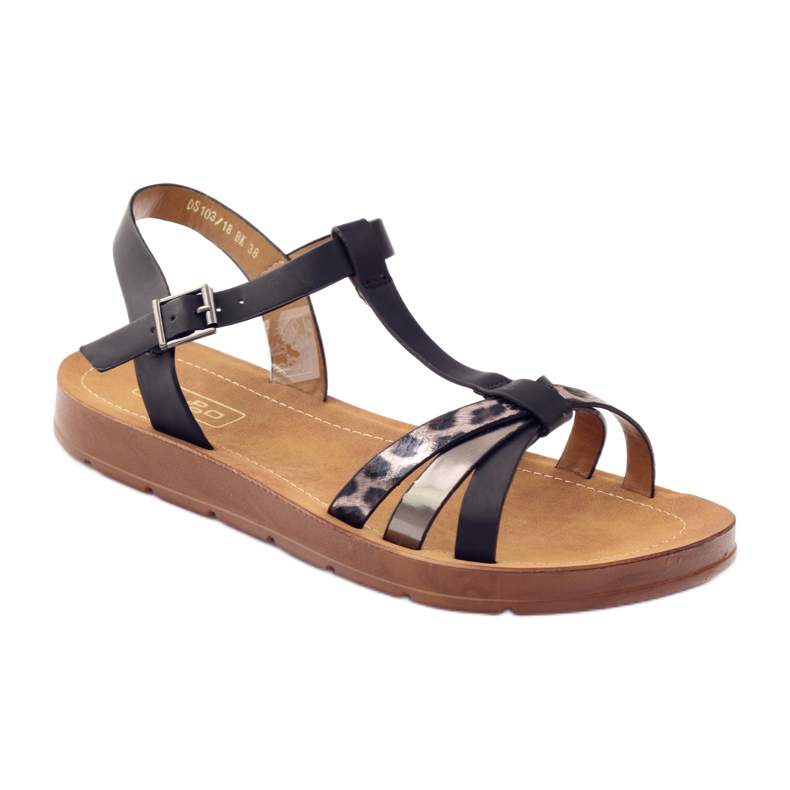 Filippo Sandalias mujer leopardo 103 negro gris 1