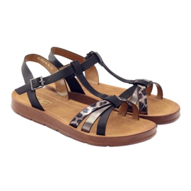 Filippo Sandalias mujer leopardo 103 negro gris 3
