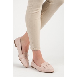 Small Swan Mocasines de ante con purpurina rosado 2