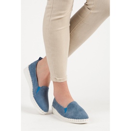 Mocasines VINCEZA de piel azul 2